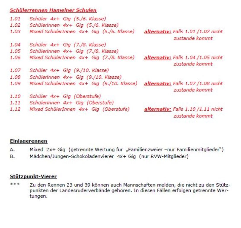 2019 RV Weser Hameln 57. Kluet-Ruder-Regatta2019 Ausschreibung 2von3