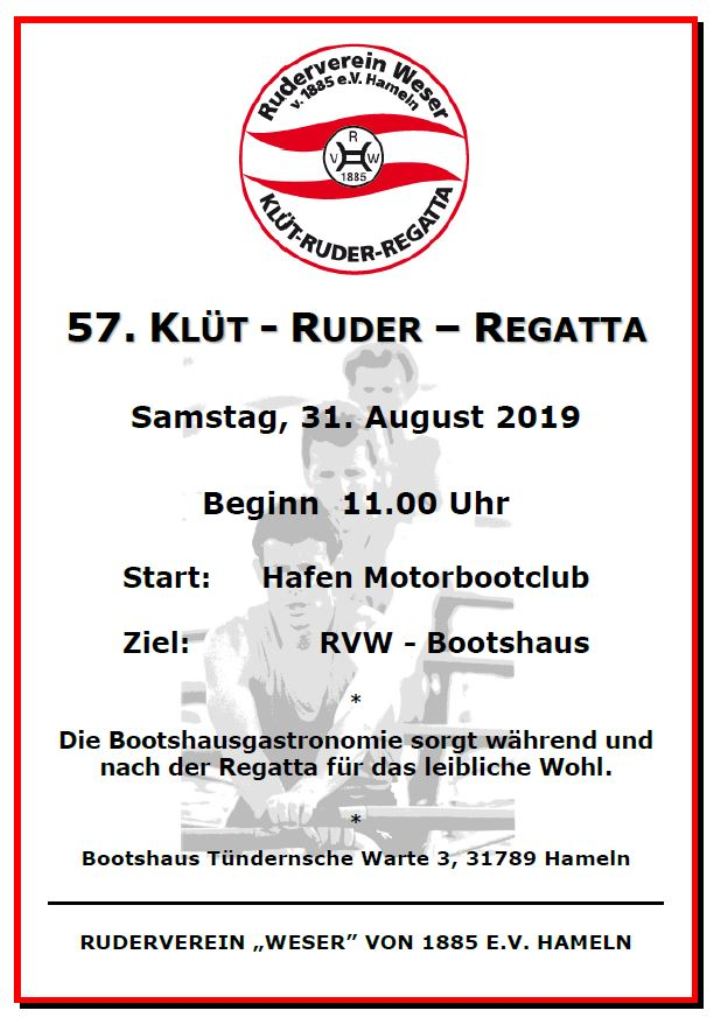 2019 RV Weser Hameln 57. Kluet-Ruder-Regatta2019 Plakat