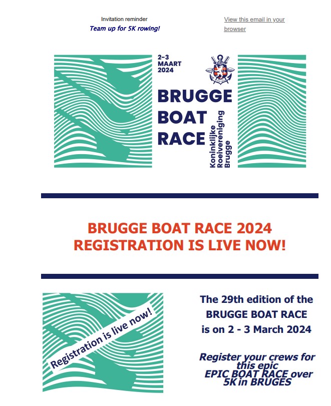2024 Brugge Boat Race 2024 Ankündigung